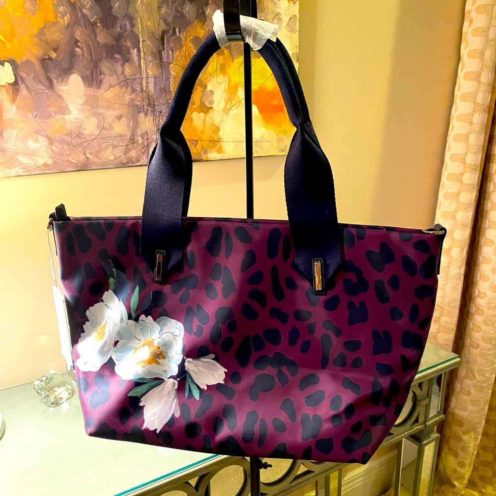 Ted Baker Wilderness small nylon tote with removable long strap